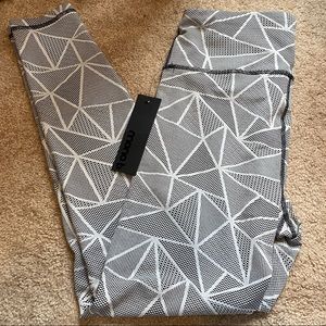 Grey Geometric Print Work Out Leggings